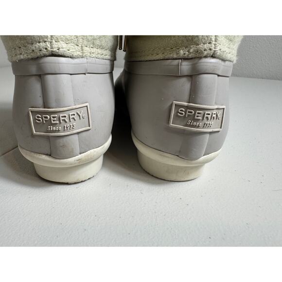 Sperry women's Saltwater Wool Duck boot waterproof lined lace up gray Sz 6 - Picture 6 of 11